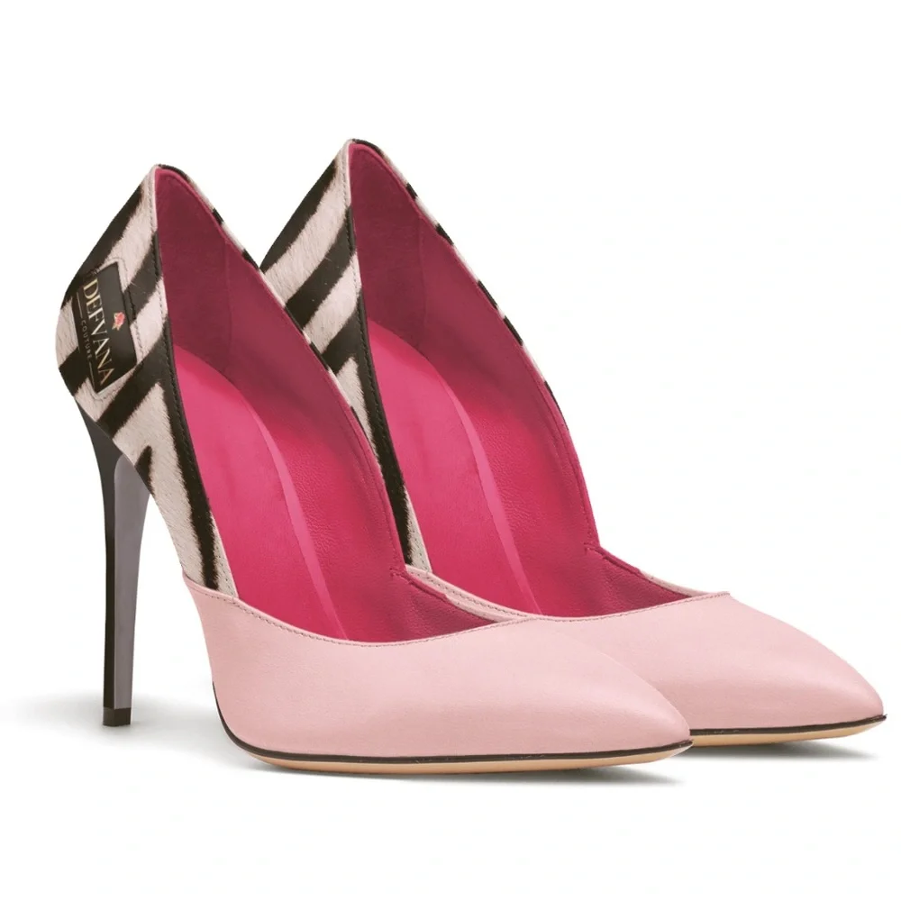 Pink & Black High Heels: DV by JRock. Handmade Italian Leather Shoes. Handmade - Picture 1 of 3